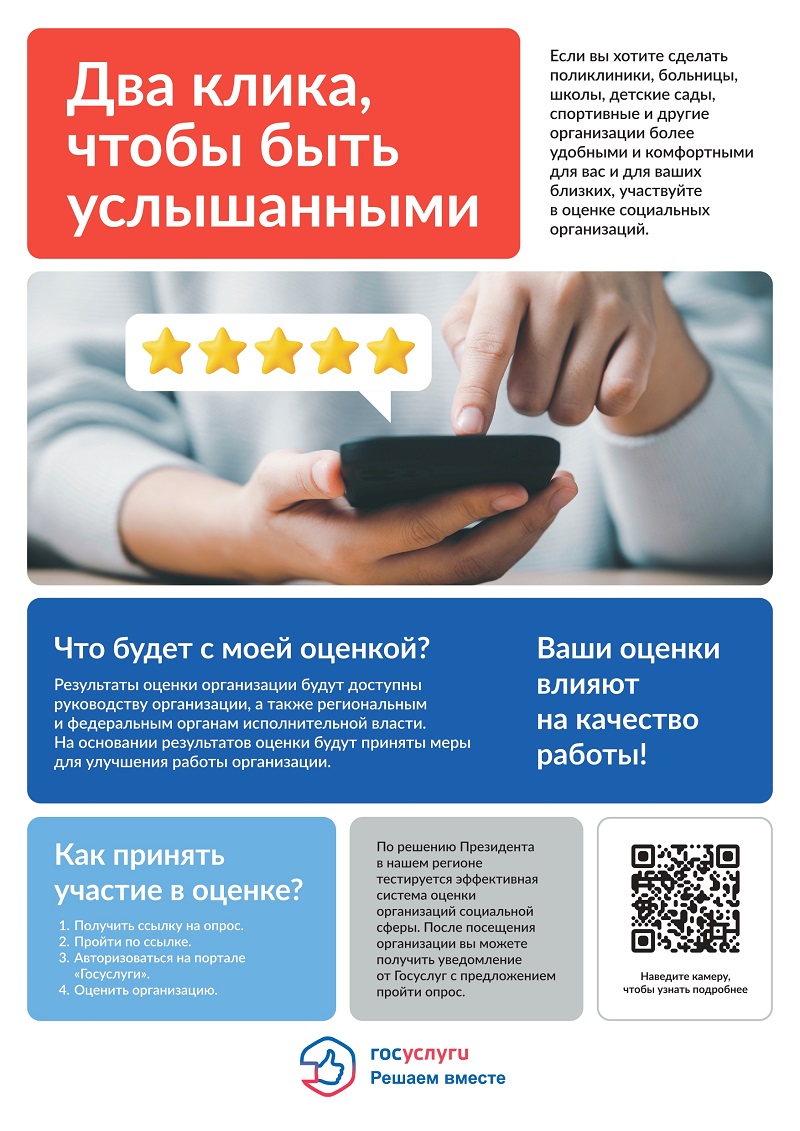 Россияне оценят учреждения социальной сферы через «Госуслуги»